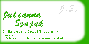 julianna szojak business card